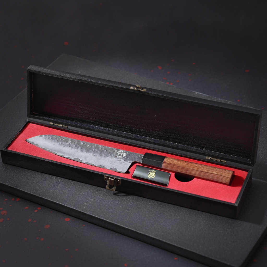 Couteau Santoku 7 pouces en acier 9Cr18MoV