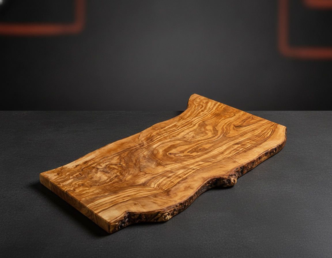 Planche à découper artisanale en bois d'olivier