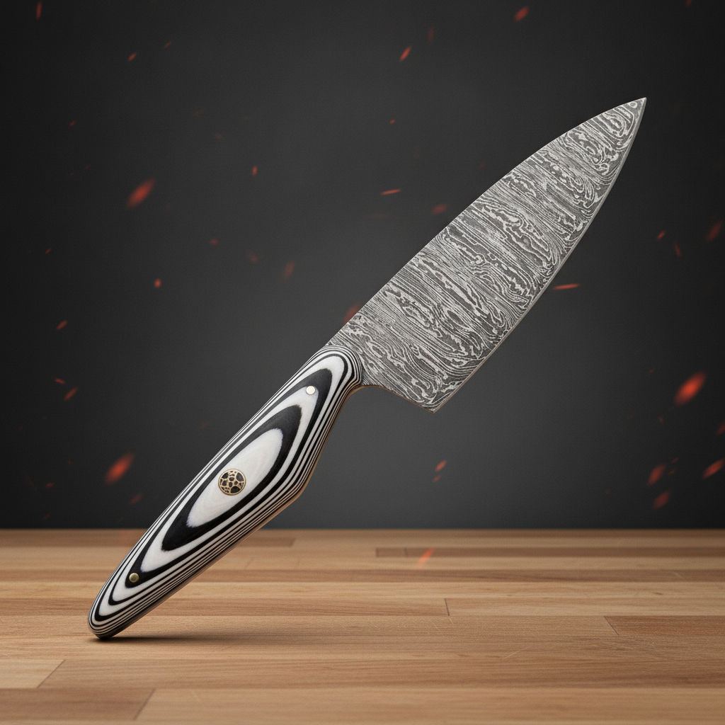 Couteau Gyuto Damas Manche Noir et Blanc