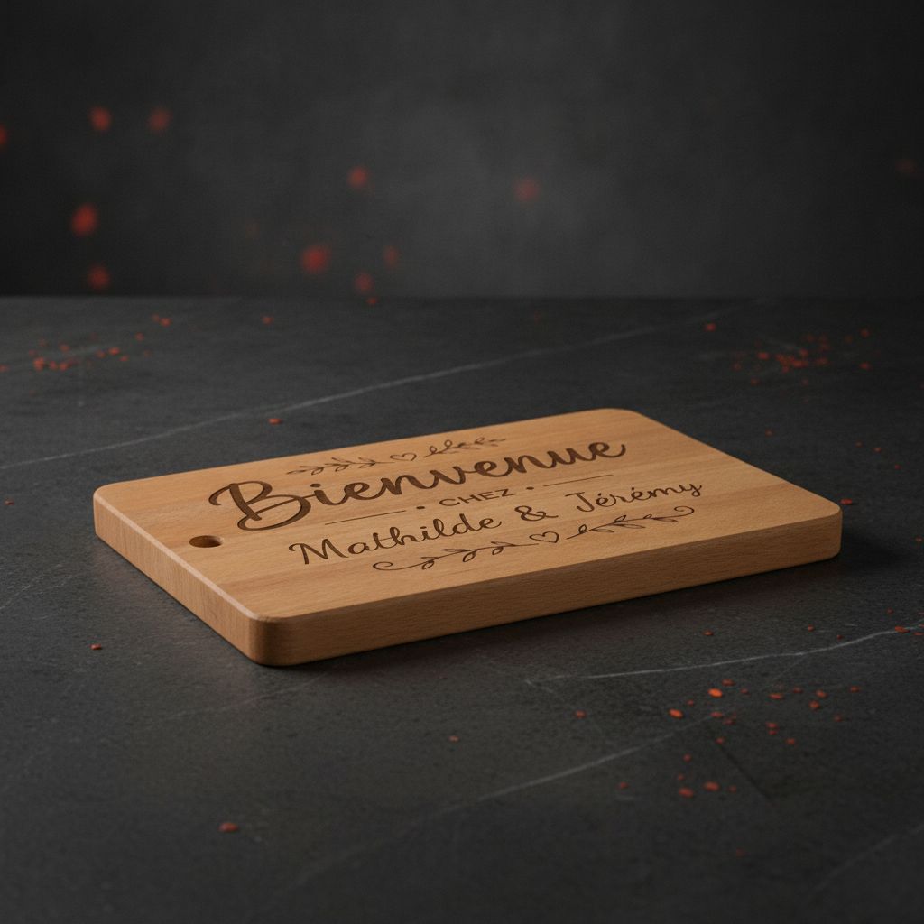 Planche à découper personnalisée en bois de hêtre