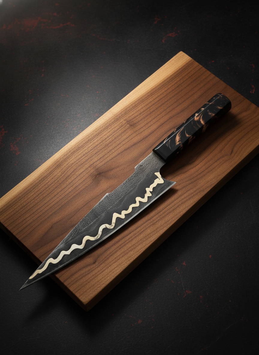 Couteau de chef Damas au cuivre 20 cm