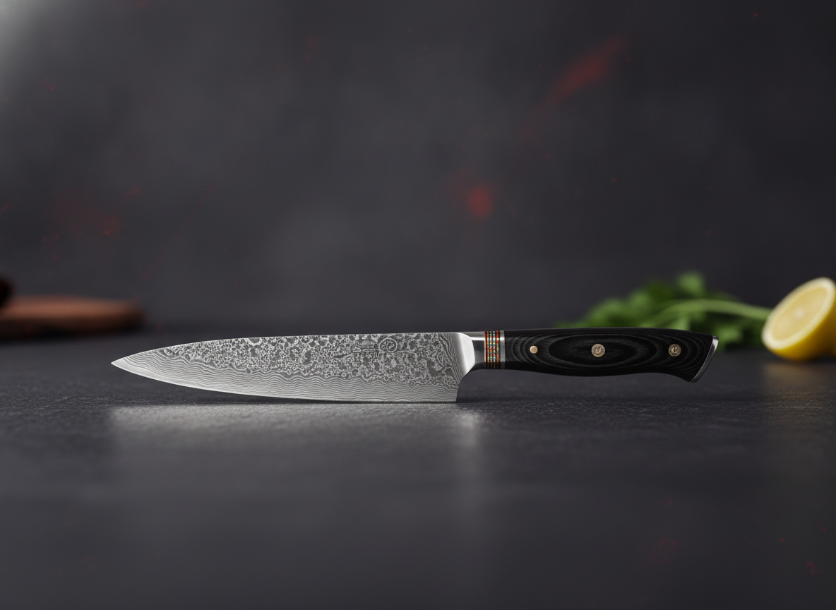 Porte-couteaux magnétique en bois d'olivier et résine époxy