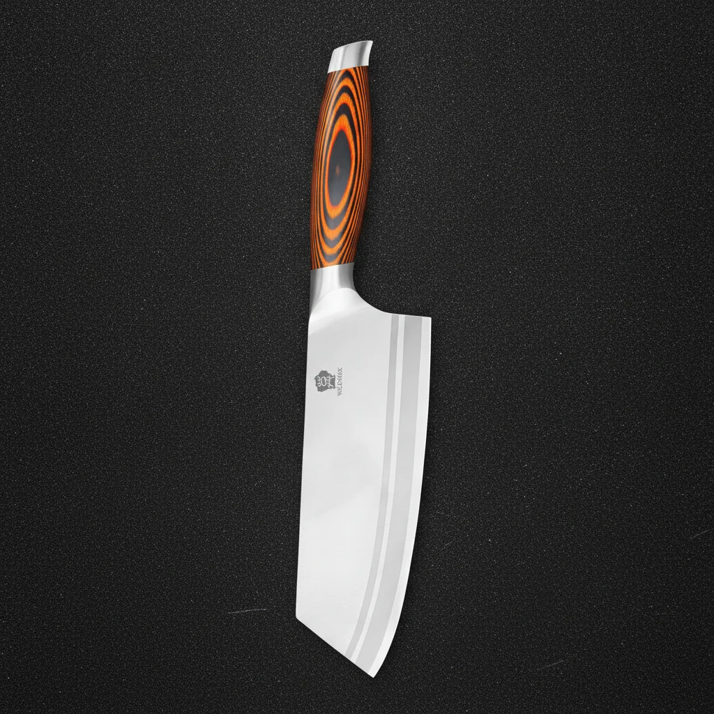 Couperet de cuisine en acier inoxydable 7.8 pouces — Orange