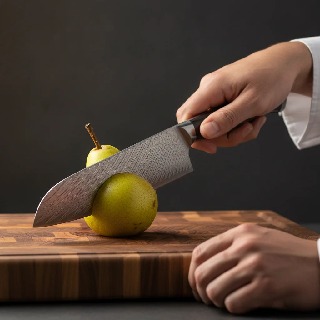 Couteau santoku damas 67 couches 7 pouces — Jaune