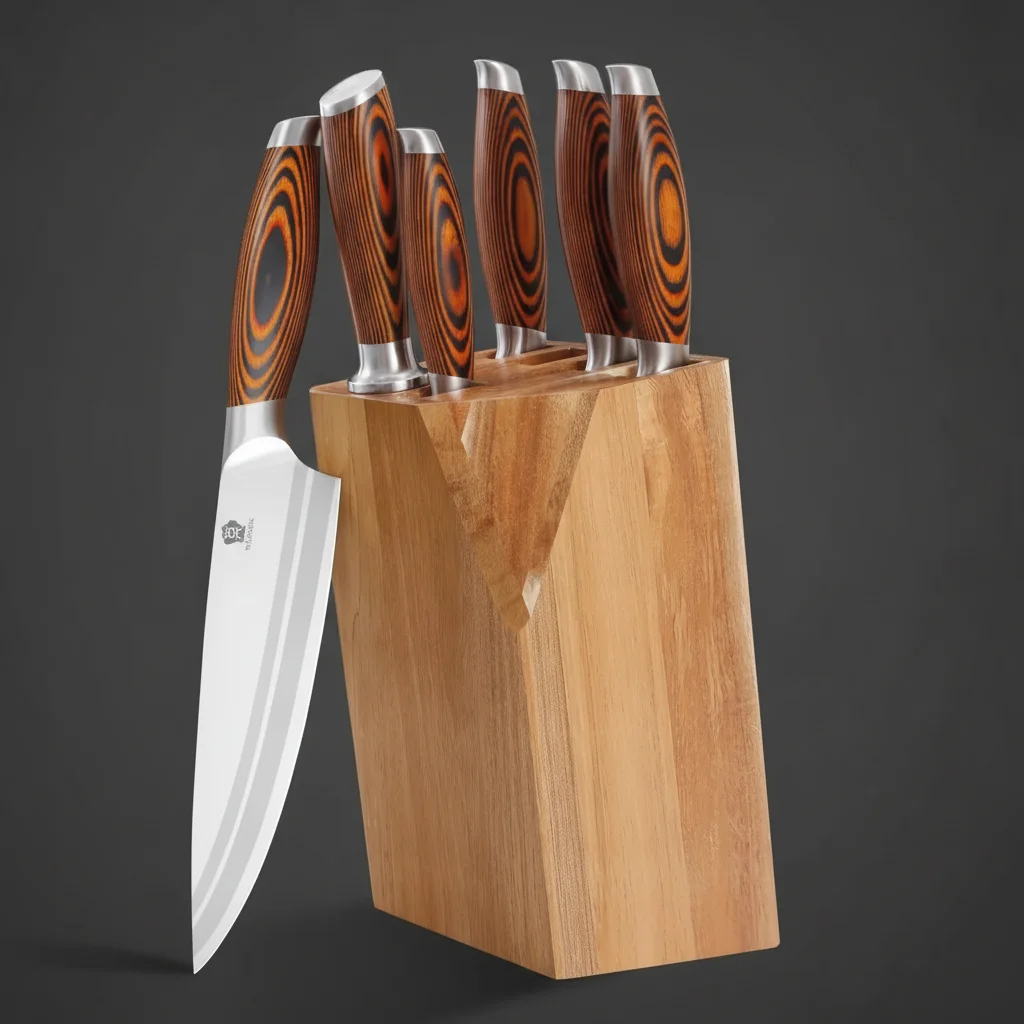 Set de couteaux de cuisine 7 pièces avec bloc