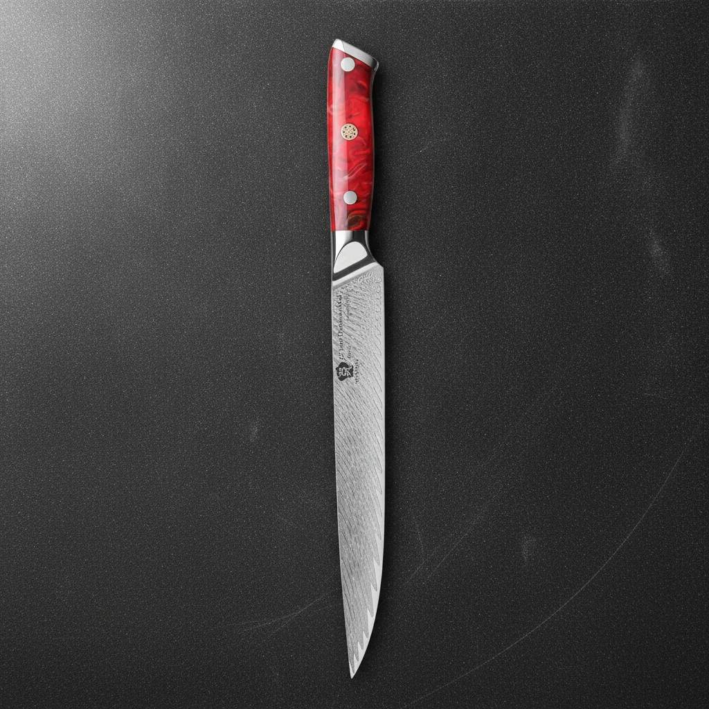 Couteau à trancher damas VG10 9 pouces — Rouge