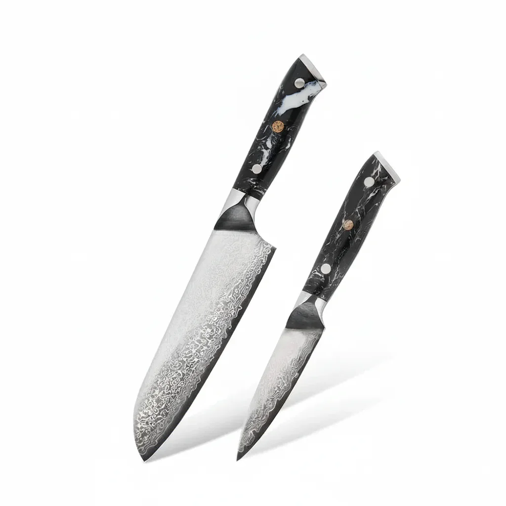 Set de 2 couteaux japonais damas VG10