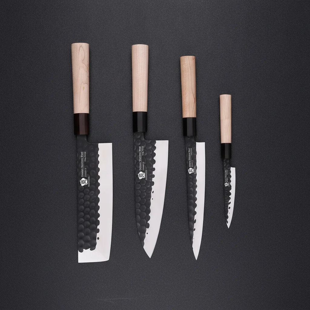 Set de couteaux pour gauchers 4 pièces — Noir-gaucher