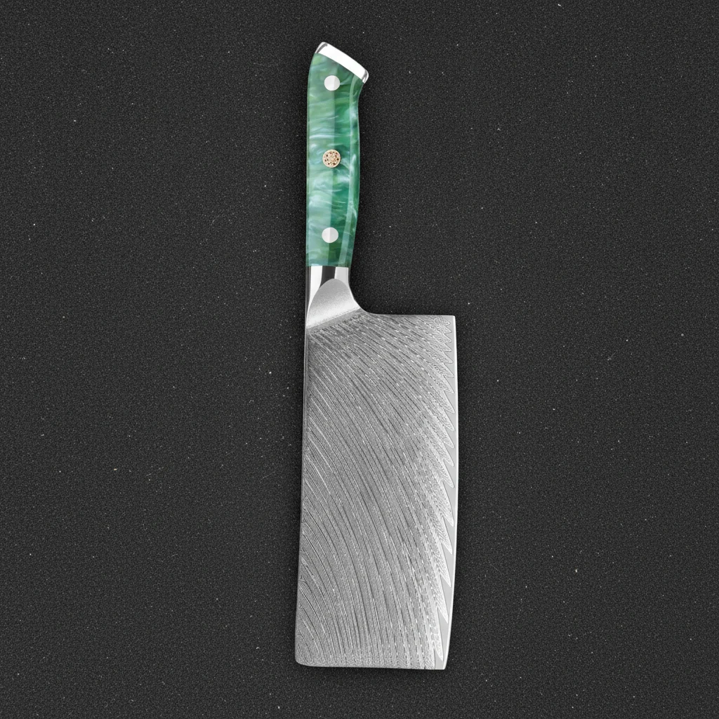 Couperet de cuisine damas 67 couches — Vert