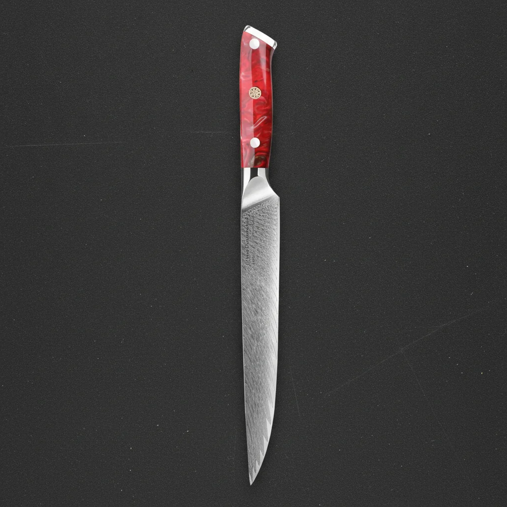 Couteau à trancher damas VG10 9 pouces — Rouge