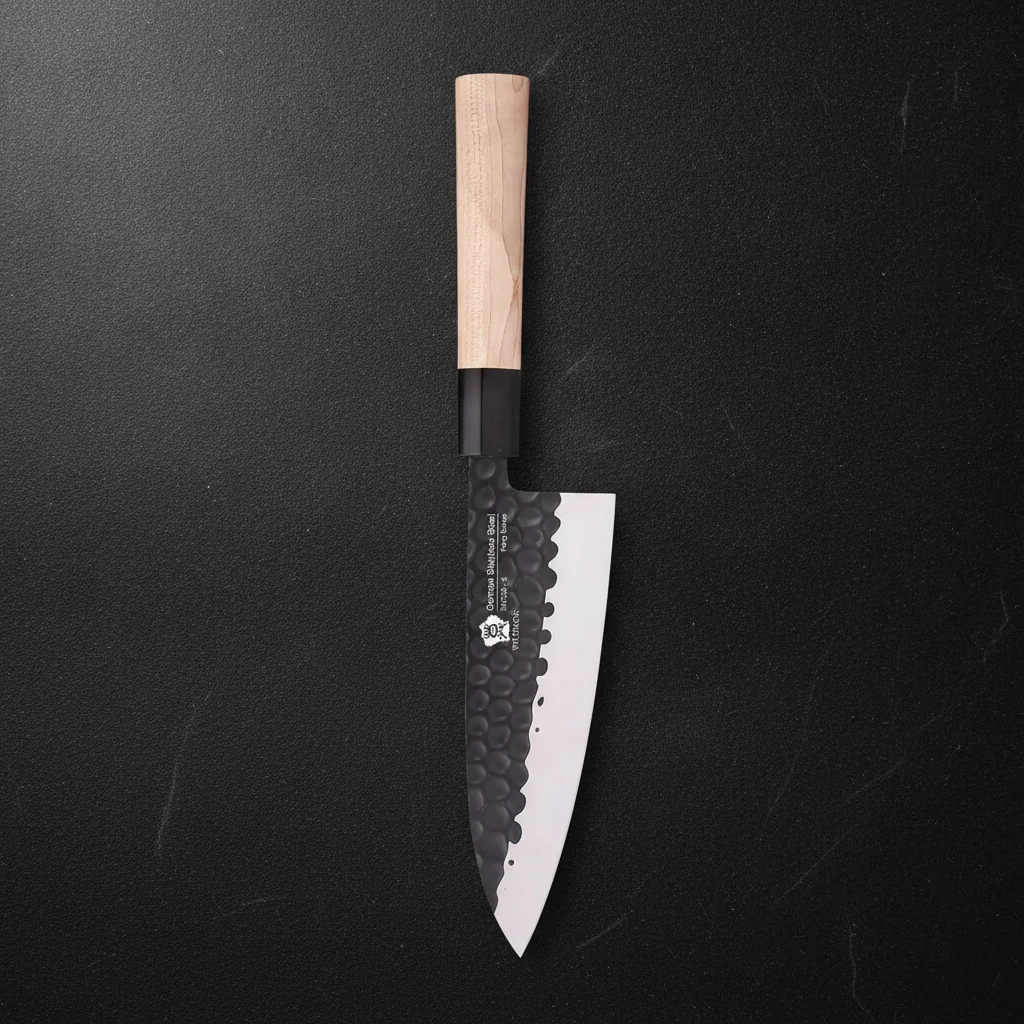 Couteau Deba à poisson manche en bois — Blanc