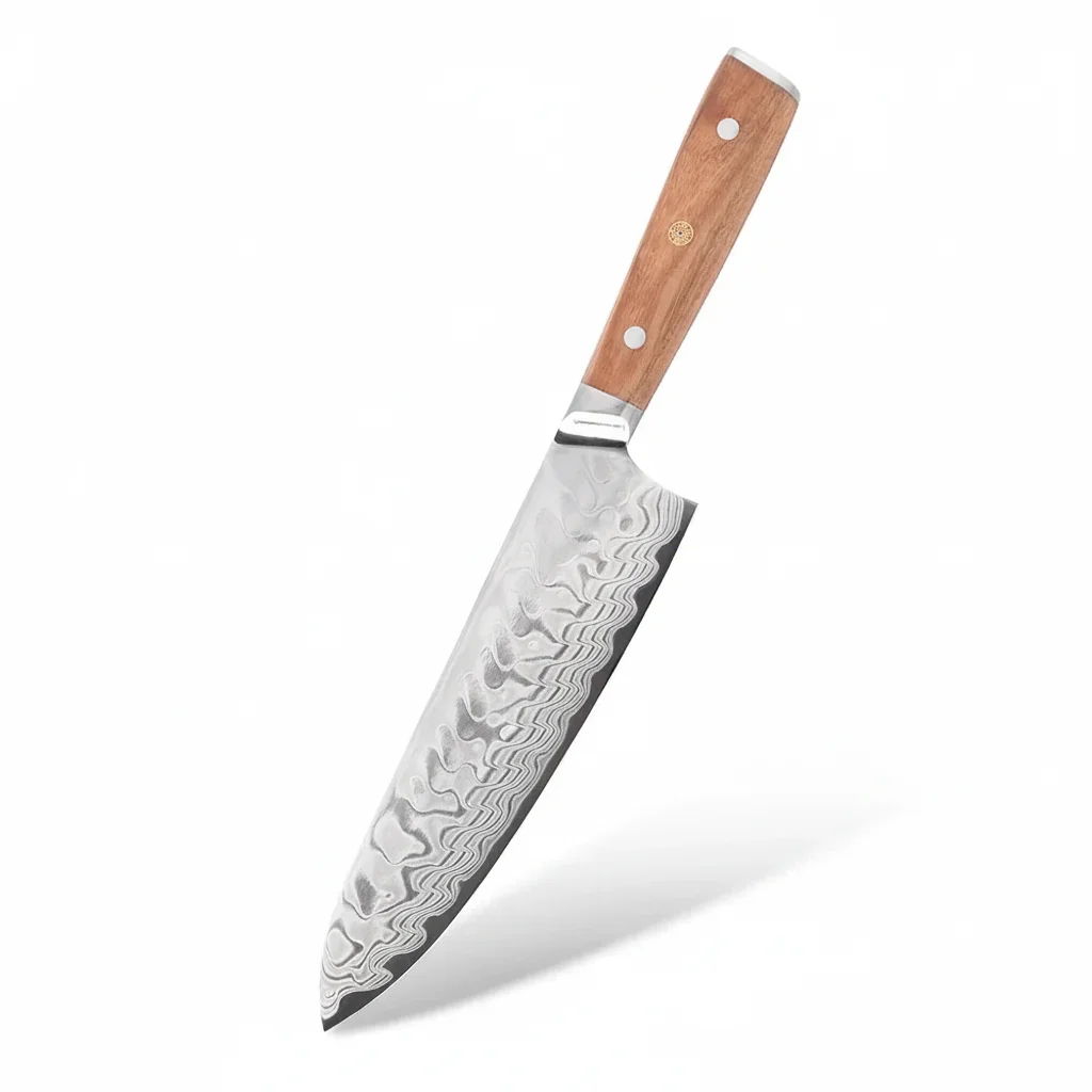 Couteau de chef damas manche en olivier